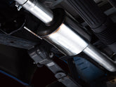 AWE 0FG Dual Side Exit Exhaust for '21+ Ford F-150 - 4.5" Diamond Black Tips - Mounted